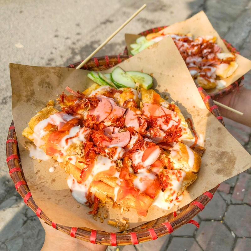 Banh mi nuong muôi ot (Banh mi grillé au sel et au piment)